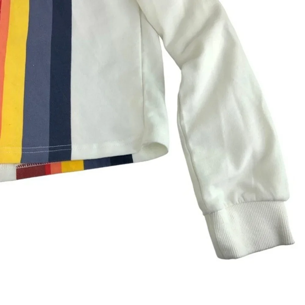 Marine Layer Rainbow Pullover White Crewneck Sweater - Picture 5 of 6
